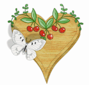 Gif animé coeur papillons